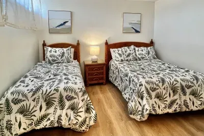 Twin and full bed
