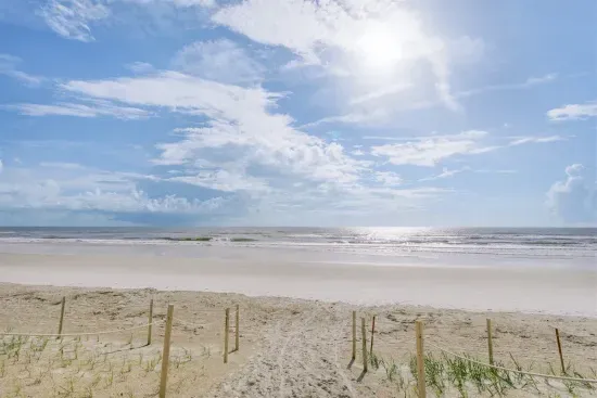 Across the street from the beach.