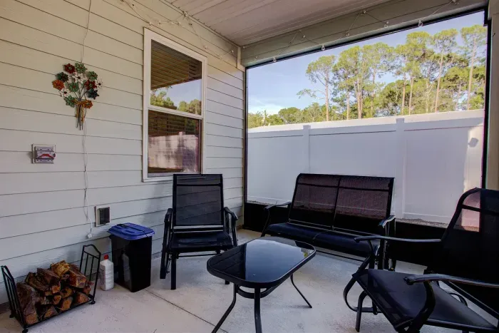 Screened Back Porch with TV