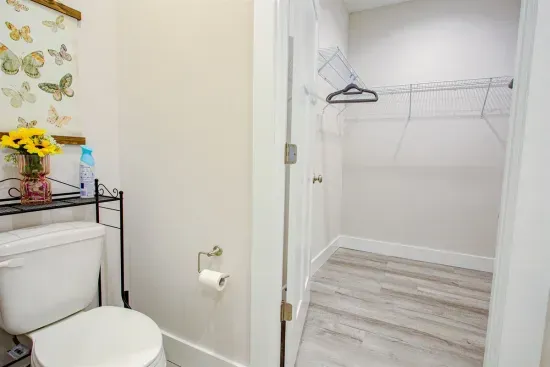 Master bath and walk in closet
