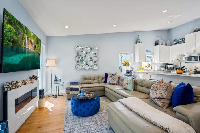 Find your place on the comfy living room sofa.