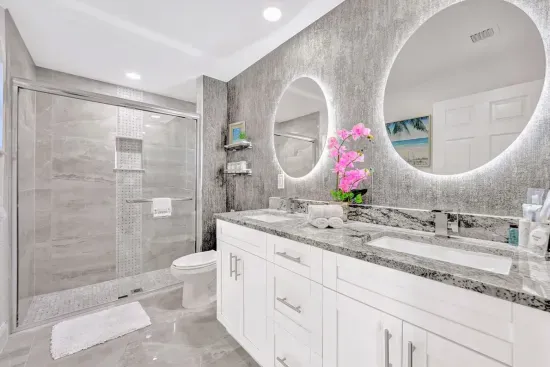 But that's not all… head to your beautiful ensuite bathroom with a his and hers sink with LED mirrors creating an aesthetic vibe. Head to your rejuvenation sanctuary - the large fully tiled walk in shower.