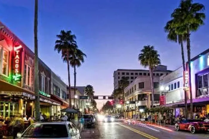The action on Atlantic Avenue picks up as the sun goes down.