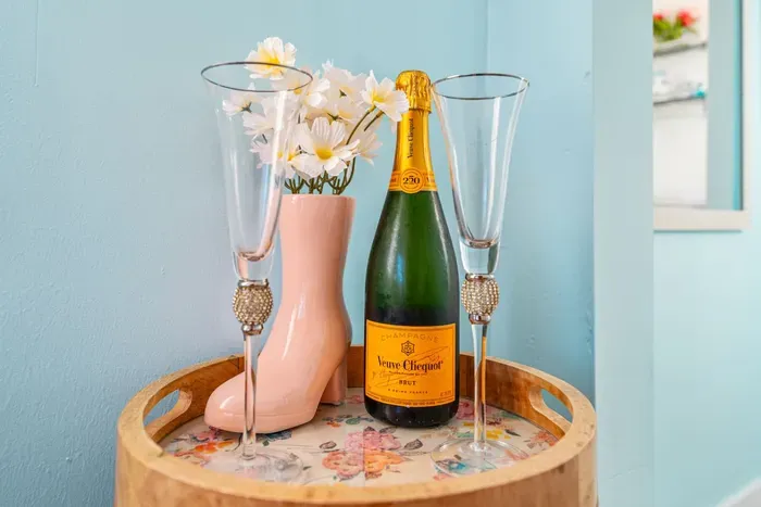 No vacation is complete without a bottle of champagne.