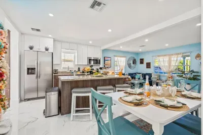 Host elegant dinner parties at the stylish dining table with seating for six guests