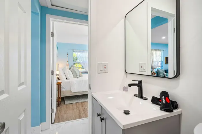 The stunning home features two full bathrooms that will have you relaxed in no time.