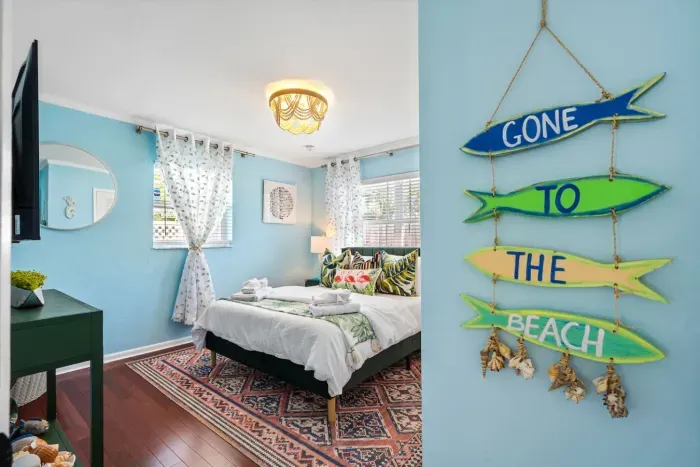 You'll probably be at the beach if you are not in bed!  Pictured here is bedroom 2.