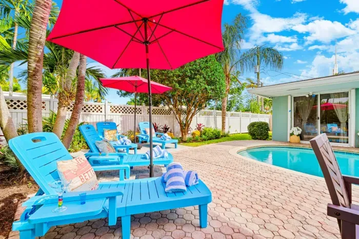 Work on your vacation tan in the sun or hide in the shade. How about a bit of both?