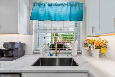 Cook with a lovely view of the colorful outdoors.