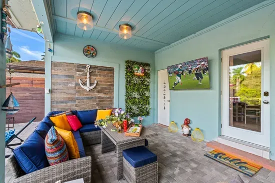 Watch sports, movies, or your favorite shows on the outdoor Smart TV while still enjoying the fresh air and resort-style backyard setting.