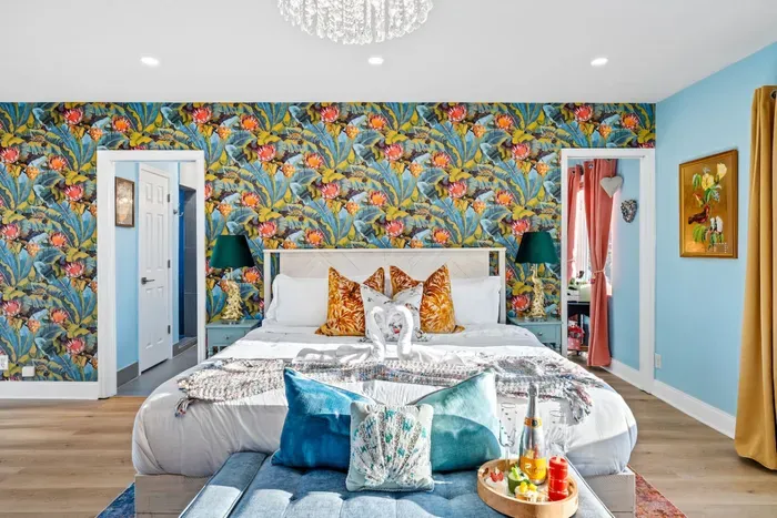 Spacious primary suite with a king bed, designed for restful nights and relaxed mornings during your Fort Lauderdale waterfront escape.