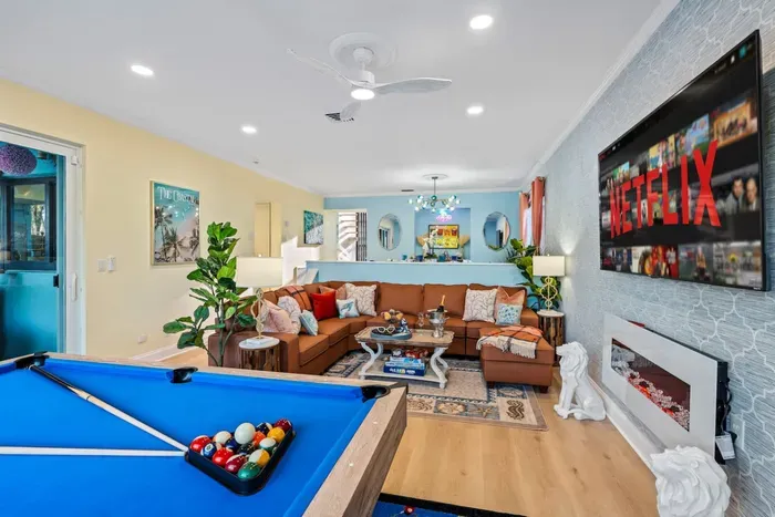 Play on a full-size billiards table that turns your evenings into friendly tournaments, perfect for groups and celebration trips.