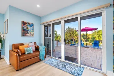Open, airy, and social, this living room helps your group stay connected while still enjoying plenty of personal space.
