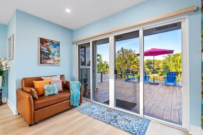 Open, airy, and social, this living room helps your group stay connected while still enjoying plenty of personal space.