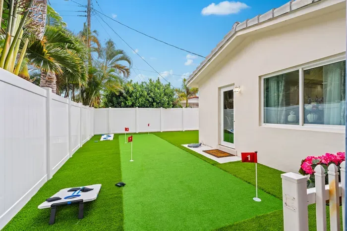 Private putting green for casual practice and friendly matches!