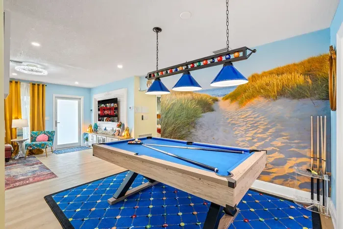 Looking for a more active way to pass the time? You'll love the full-size billiards table for classic game nights—perfect for families, friends, and group trips.