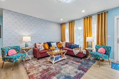 It boasts comfortable seating for the whole group—stretch out, stream, and unwind with high-speed Wi-Fi.