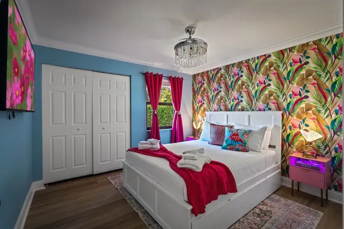 The guest bedrooms offer queen beds with twin trundles, making them perfect for families with kids or groups needing flexible sleeping arrangements.