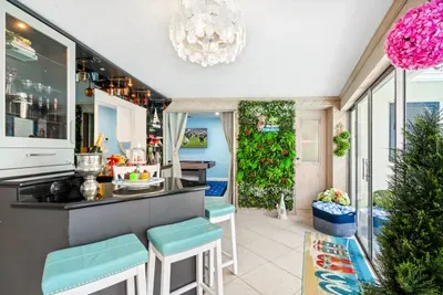 How about a few drinks at the bar before heading out to explore the city?