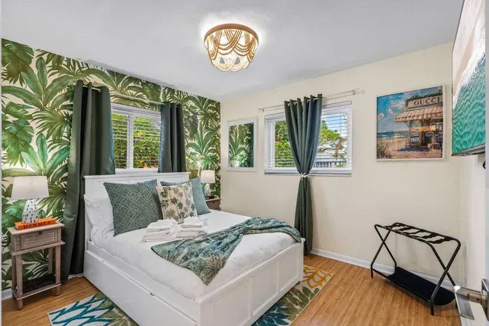 Premium pillows, cozy bedding, and quality mattresses in every room make it easy to recharge between pool time, tiki hut lounging, and local adventures.