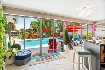 Pampering pool towels are ready for your arrival.