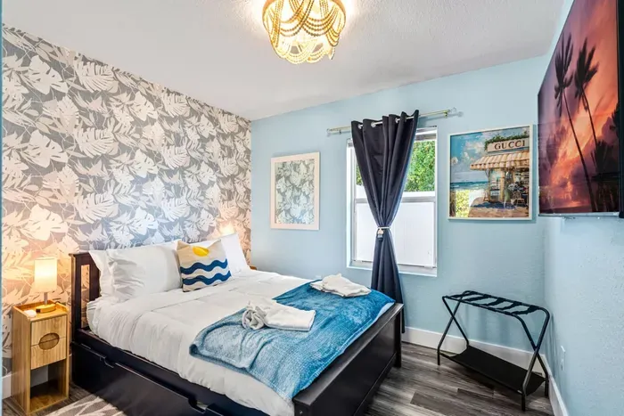 Each room features a smart TV with Roku for relaxing evenings and personalized entertainment.