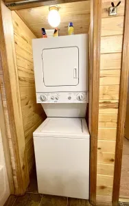 Washer and dryer are available for use. Great for longer stays!
