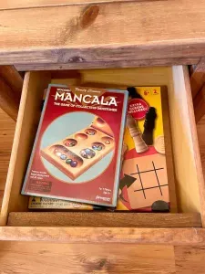 We have a couple of games in the drawer for you to enjoy.