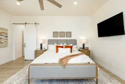 Primary bedroom has a SmartTV and ensuite bathroom. 