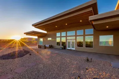 With no close neighbors, Casa Del Sol is a luxury oasis in the desert with views all around. 