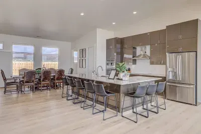 Space for the whole group to have meals together in the luxury kitchen and dining area. 