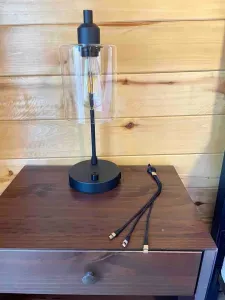 Chargers are provided on both nightstands.