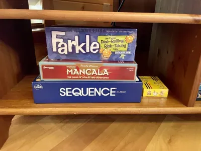 Games and books are provided for your enjoyment.