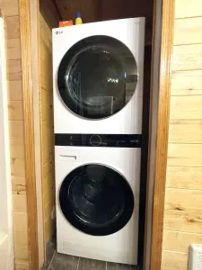 A stackable washer and dryer are available for your use.