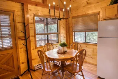 The dining area will comfortably seat 4 people.