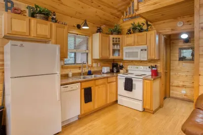 The kitchen has all the appliances and cooking supplies you need to cook your meals.