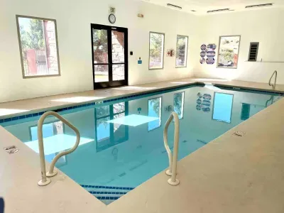 The indoor pool is open year-round.