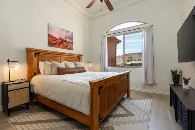 The second bedroom has a king size bed and 55” smart TV.