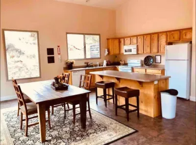 The community clubhouse kitchen is great for gatherings!