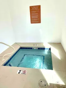 The indoor spa/hot tub is perfect after a day on the trails!