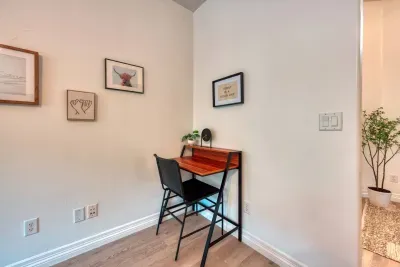 Desk area and reliable WiFi for remote work or study. 