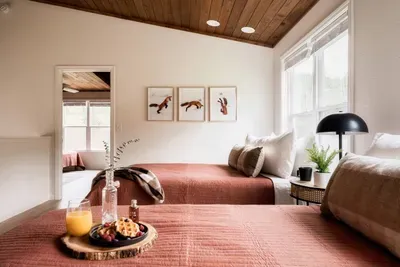 This is an open loft area that’s been converted into a bedroom. It doesn’t have its own door for privacy