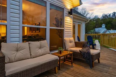 Large windows and a large decks at the Chalet.