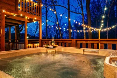 Relax in the hot tub to soothe your body at the end of a tiring day.