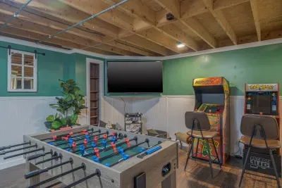 Enjoy family game night in the game room.  Challenge each other on the Wii, Fooseball, multicade or the many board games.  A pull out sofa is available for larger parties.