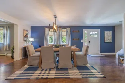 Whip up a home cooked meal or order in and comfortably seat up to 10 people at the dining room table.  The kitchen table offers additional seats.