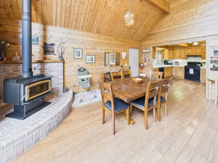 Dinning table with fireplace