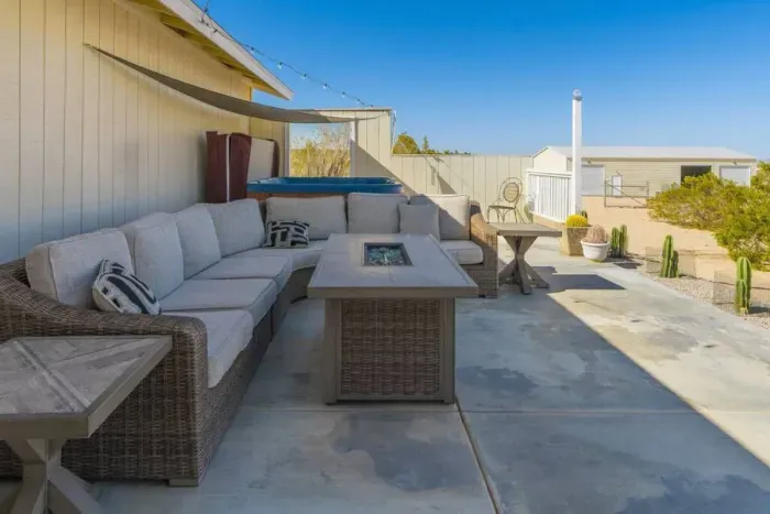 Outdoor Lounge with Fire Table