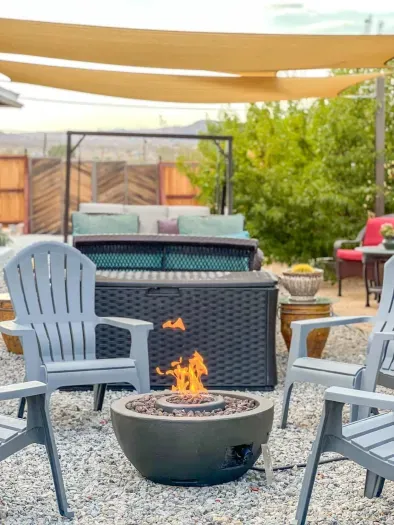 Outdoor Lounge with Fire Table