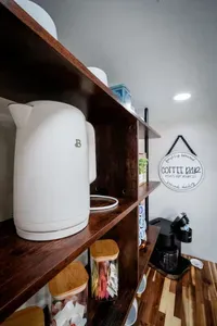 Start your mornings at your own private coffee bar, thoughtfully stocked with everything you need to brew the perfect cup.